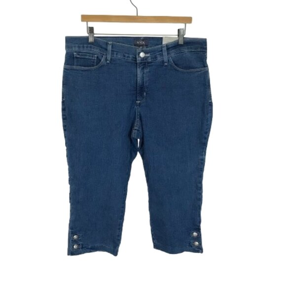 NWT NYDJ Womens Petite Size 16 16P Blue Marilyn Cropped Capri Denim Jeans NEW - Picture 1 of 4